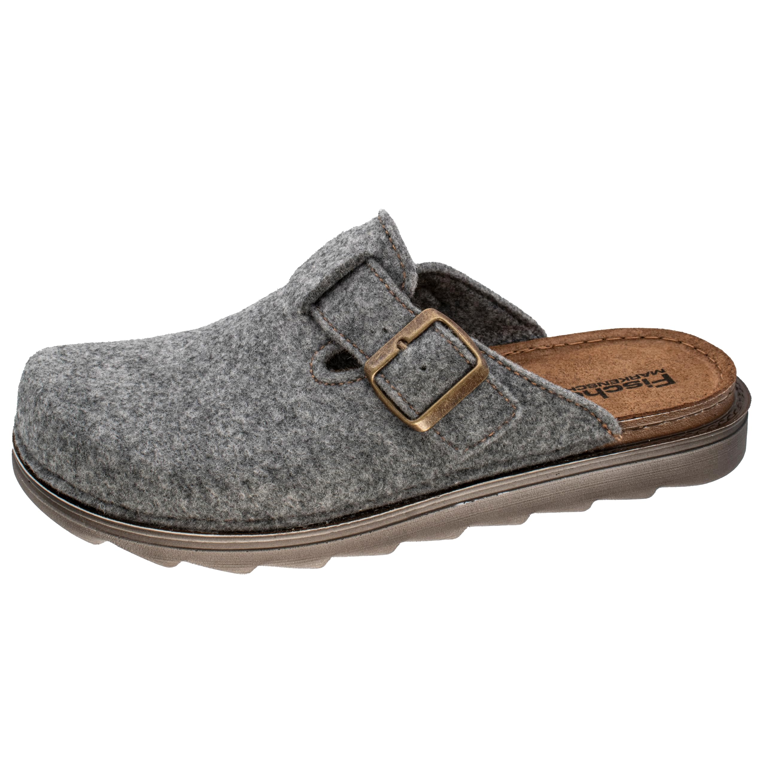 Fischer Herren Hausschuh recycelter PET Filz gepolsterte Ledersohle Lars 656661