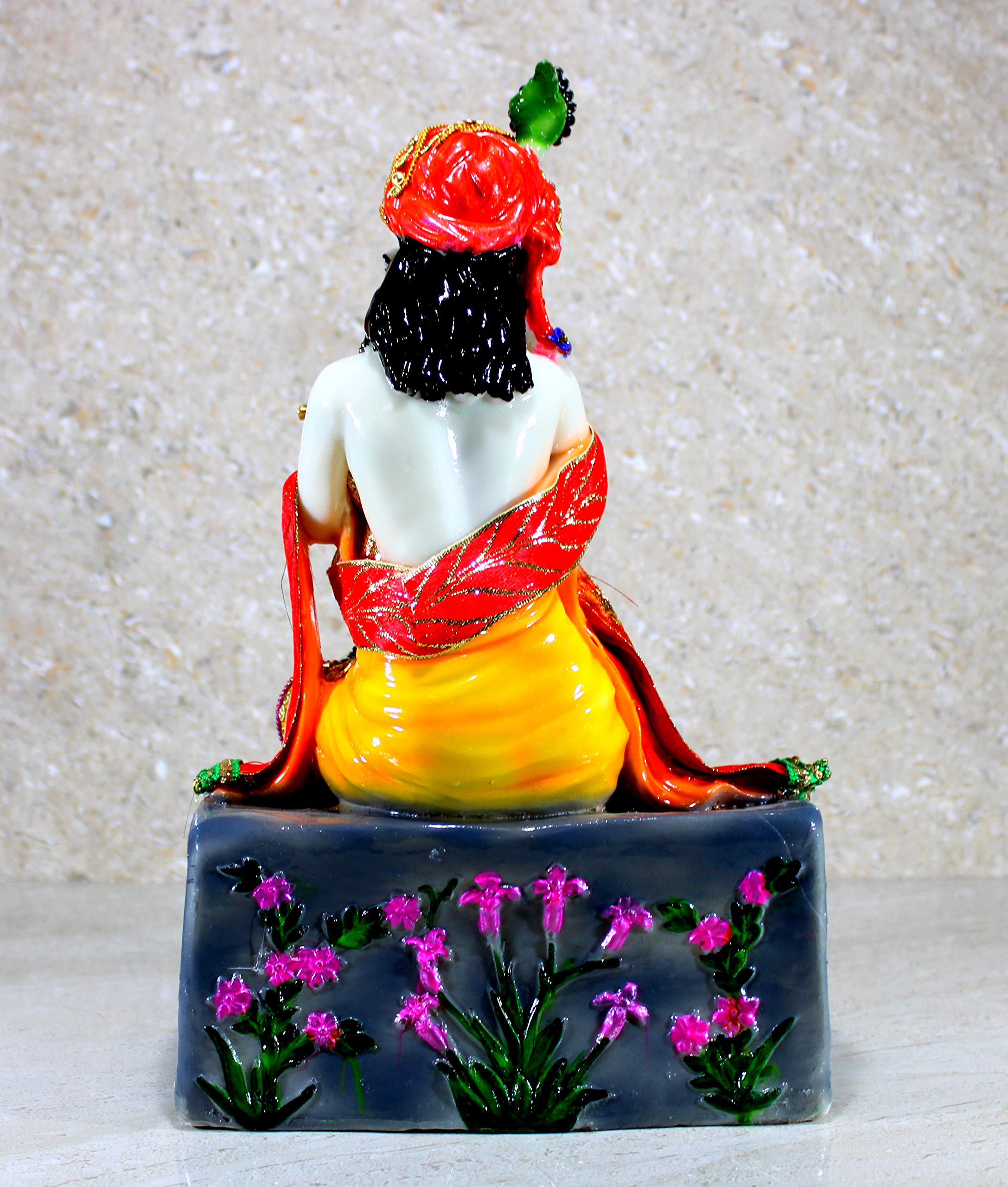 Estatua de Krishna Murti de 9.0 in de mármol dorado ídolo de Krishna D