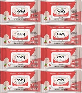 Cozy Wet Wipes with Aloe Vera and Vitamin E for New Born Baby. Combo Offer Travel Value Pack Wiping Tissue Baby Cleaning W... Price In India
