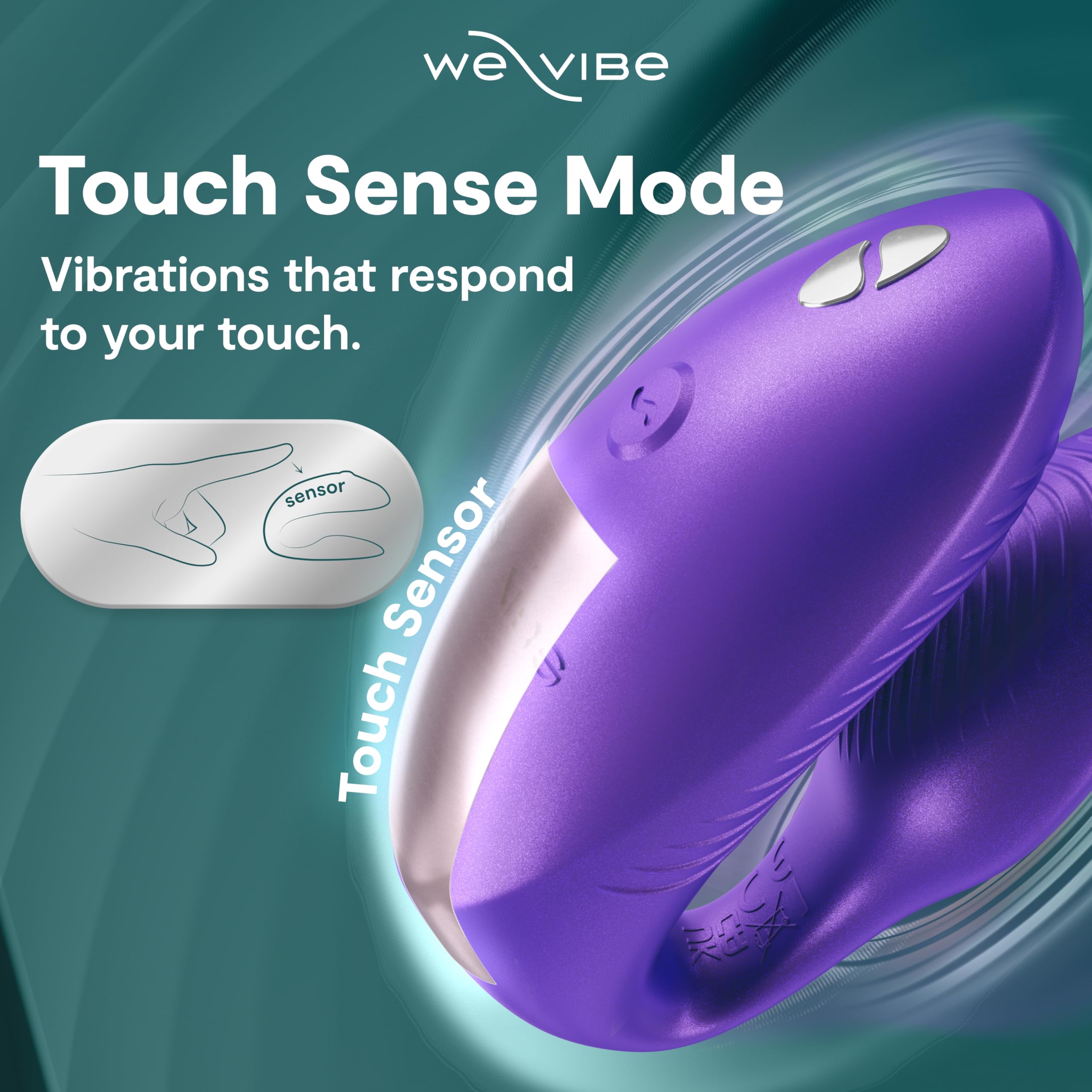 We-Vibe Chorus Pro Vibratore per Coppie con App e Telecomando | Giocattolo Erotico per Coppie in Silicone con 10 Livelli di Intensità | Stimolatore Clitoride & Punto G per Lui e Lei | Viola