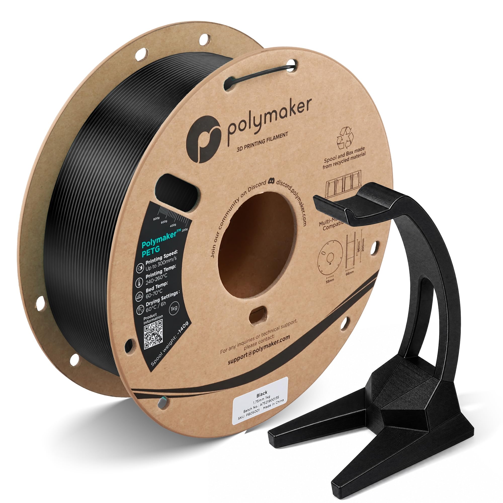 Amazon.com: Polymaker PETG Black 3D Printer Filament 1.75mm 1kg