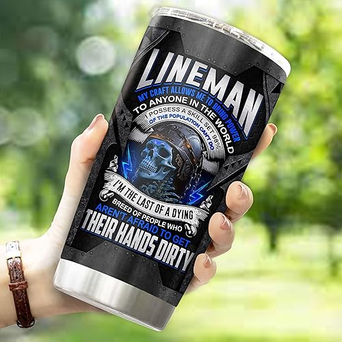 Miniatura 3 de Vaso personalizado para liniero, regalo para el día del padre, San Valentín, Navidad, cumpleaños, taza de café aislada de acero inoxidable de 20