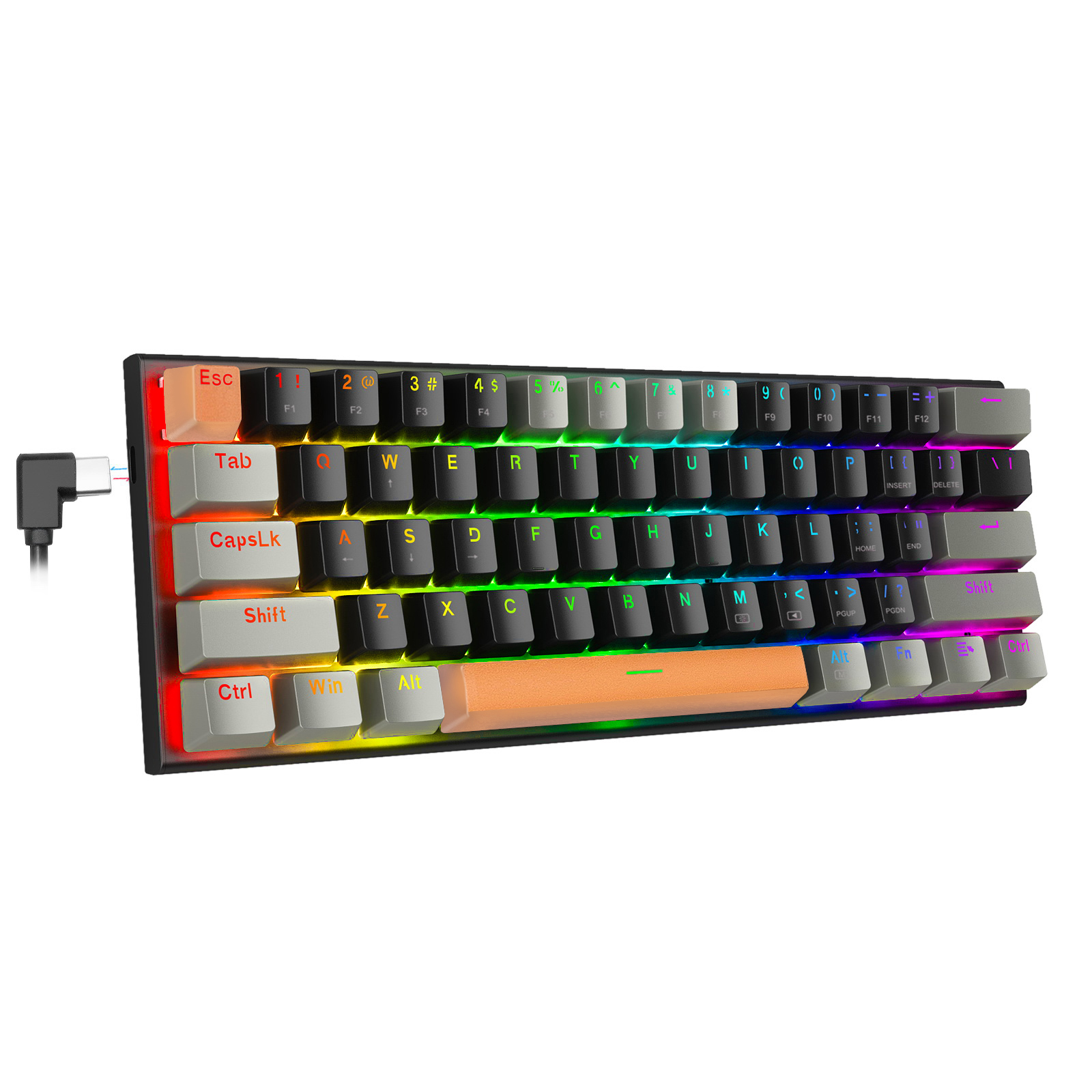 MMSC ♡ Amazon.com: MOTOSPEED Teclado mecánico 60% rosa con Bluetooth, 61