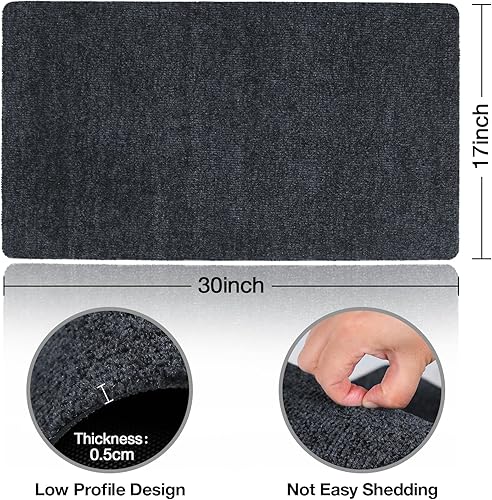 Miniatura 2 de Felpudos para exteriores e interiores, diseño ultrafino, resistente a las manchas, tapete interior de perfil bajo, tapete de baño con respaldo de