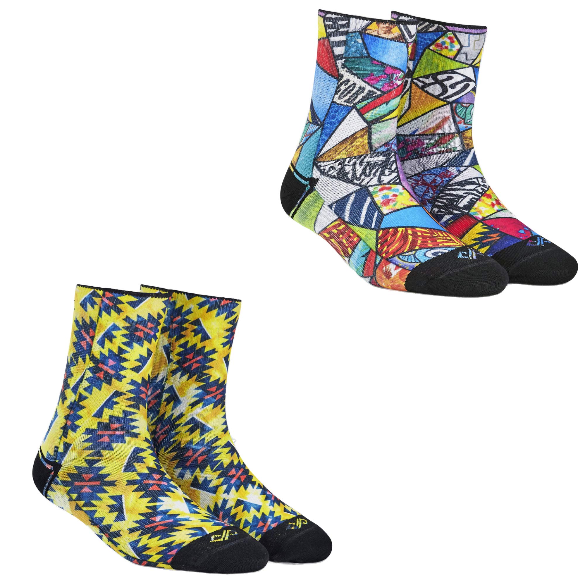 Men & Women Quarter Ankle Length Socks (Art Bomb+Tribal)(Pack of 2 pairs; Multicolour; Anti-Odour; Breathable; Durable)(Small-Fits Shoe Size India/UK 4-7)(Large-Fits Shoe Size India/UK 8-10)-image-29