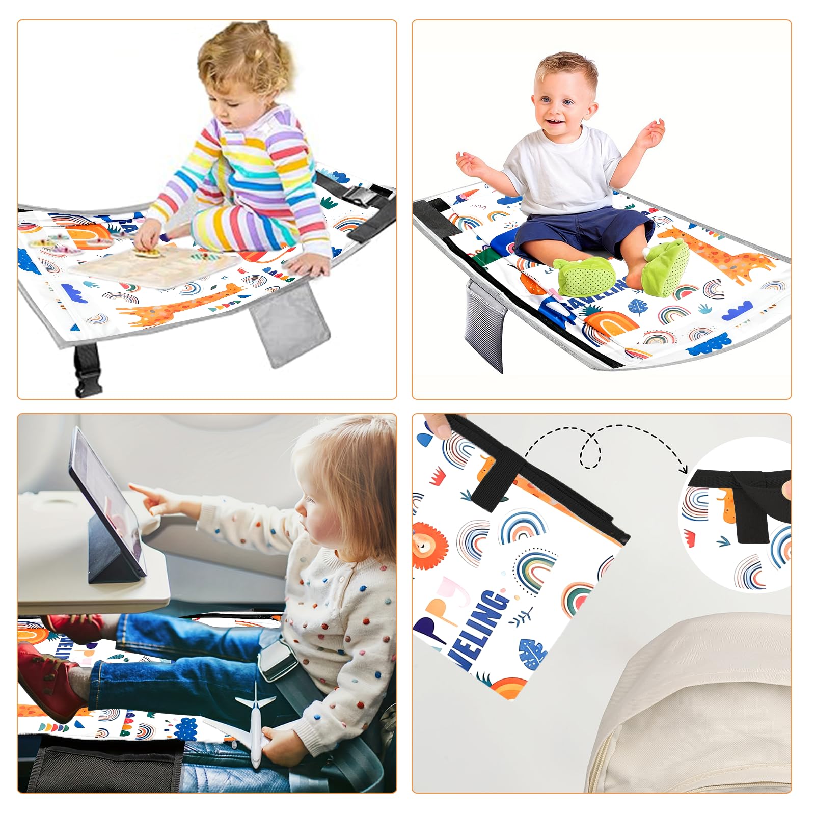 1 pièce Lit Avion Enfànt,Portable Aircraft Seat Rallonge Enfant,Repose Pied Avion Enfant,Extension de SièGe pour Enfànt,Lit Fly pour Les Voyages en Avion à Courte (77x44cm)