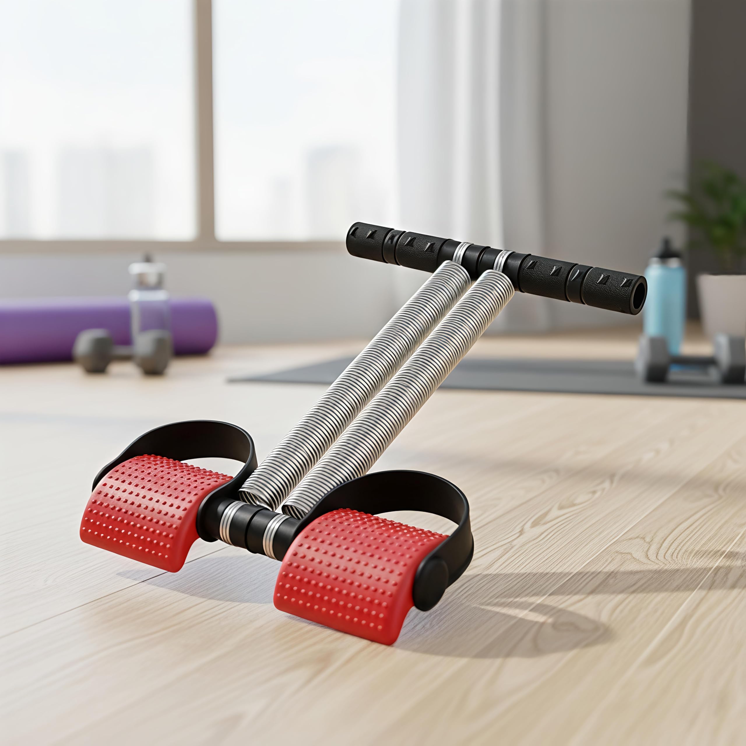 Pedal Exerciser with Spring Resistance, Red and Black, Foot Pedal Trainer for Home Workout-image-24