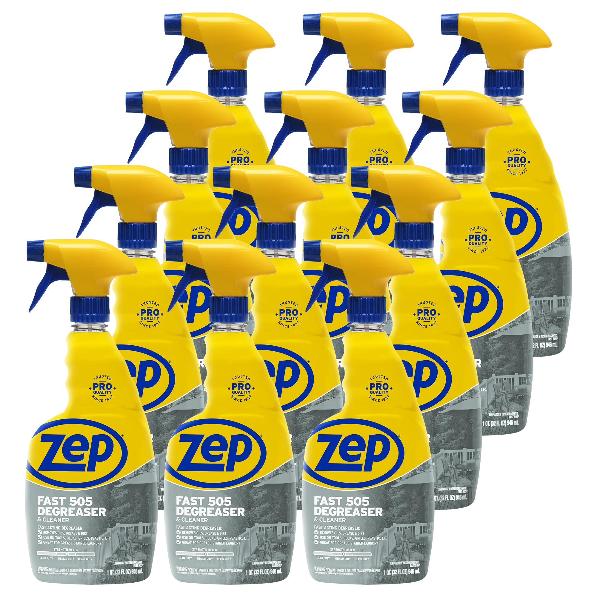 Zep Fast 505 Cleaner and Degreaser - 32 Ounce (Case of 12) - ZU50521 - Great for Grills, Plastics, Metal, and More!