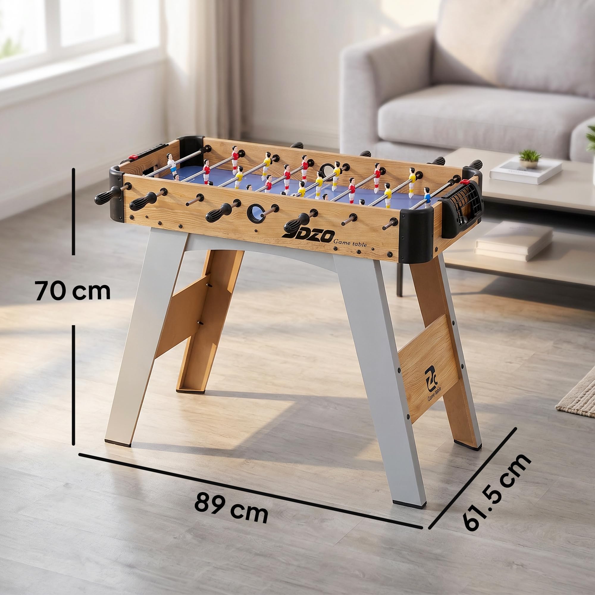 SPORTNOW Calcio Balilla, Mini Tavolo da Calcio da 89 cm, 22 Giocatori, 2 Palline, 2 Segnapunti Manuali e Maniglie Antiscivolo, Set da Gioco Freestanding per Famiglia, Regalo