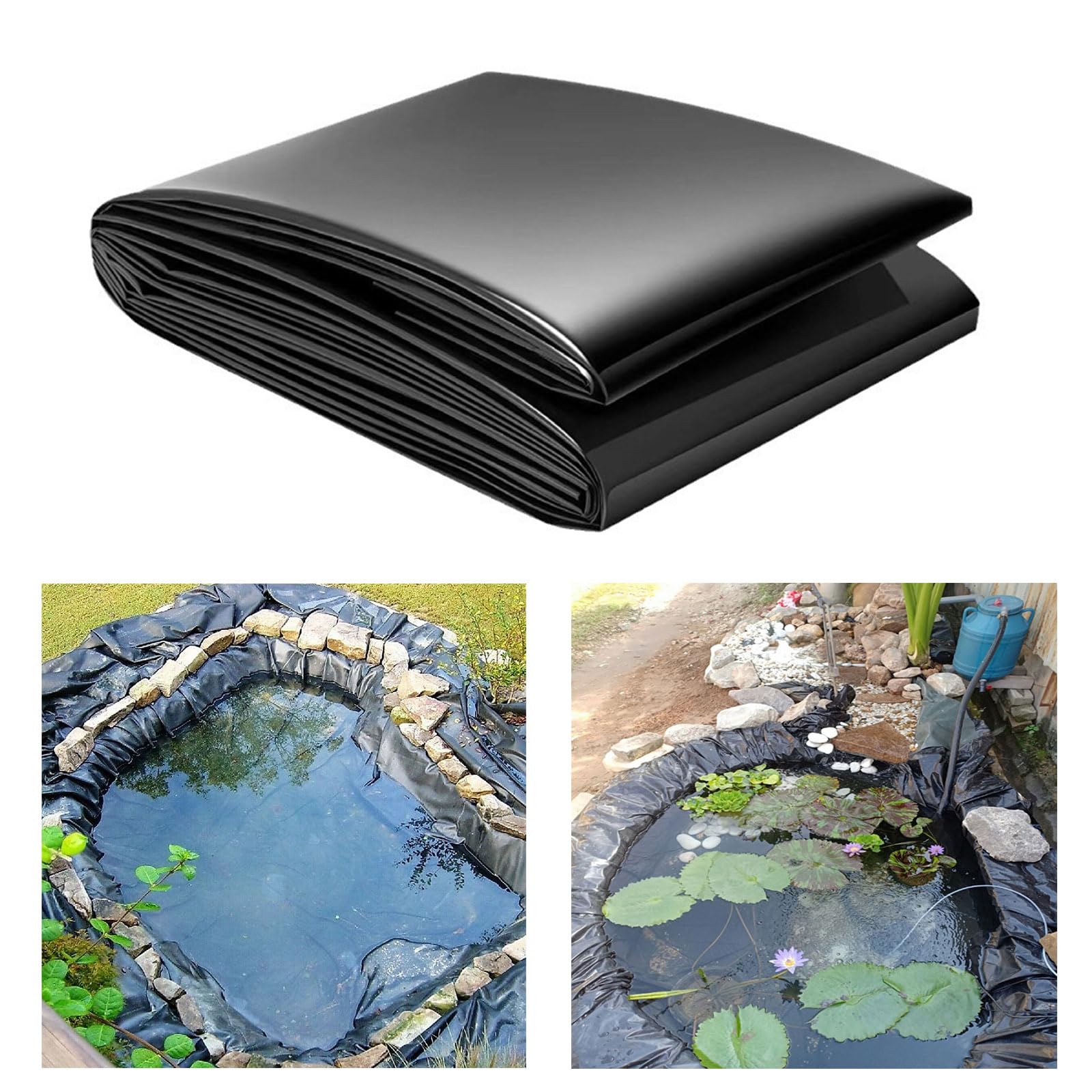 Pond Liner, Garden Fish Ponds, Membrane for Fish Pond, Fish Pond Liner, Pond Liners for Outdoor, Gardens Pools Membrane, UV Tear Resistant, Flexible, for Koi, Fish Pools, 1.2x2mx0.2mm