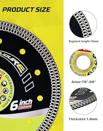Miniatura 10 de 2 piezas de hoja de porcelana de azulejos, hoja de azulejos súper fina de 4.5 pulgadas de corte para azulejos de porcelana de cerámica de mármol de