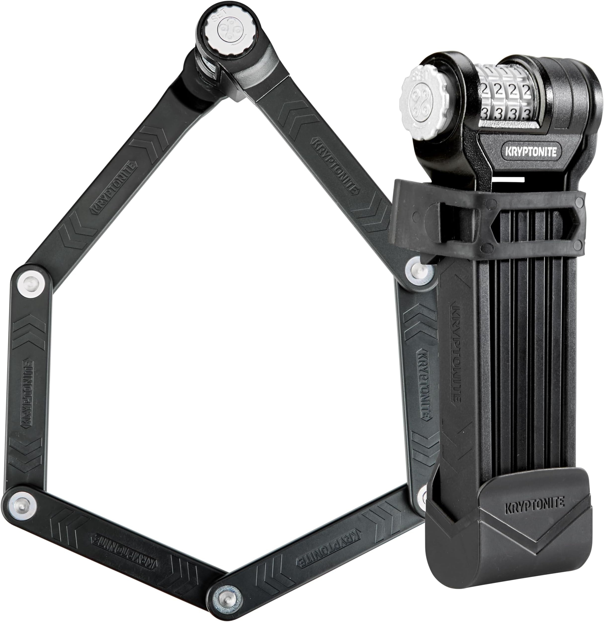 Keeper 585 Folding Combo Bike Lock, Compact High Security Anti-Theft Foldable Bicycle Lock with 4-Digit Resettable Combination and Mount for E-Bikes Scooter Road Mountain Bikes, 85cm(33 in)