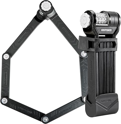 Kryptonite Keeper 585 - Cerradura plegable para bicicleta, compacta de alta seguridad, antirrobo, plegable, con combinación reiniciable de 4 dígitos