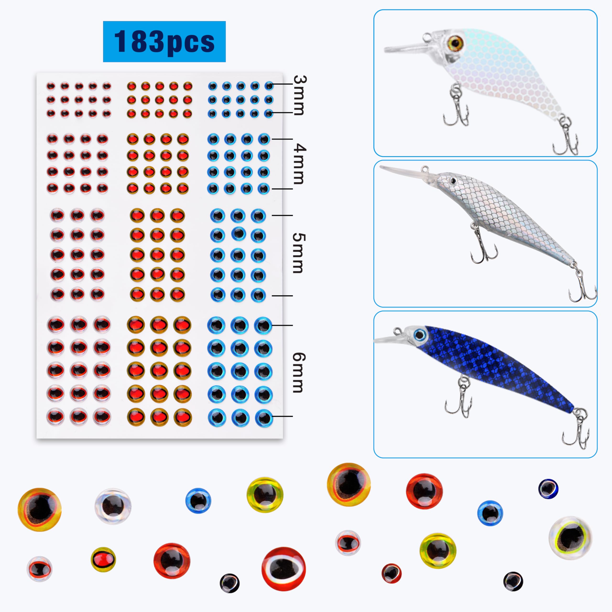 SILANON Leeres Angelköder-Set, 286 Stück, unlackierte Crankbaits Minnow Hartköder-Set mit Drillingshaken, Spaltringe, Köderaufkleber, Angelzange