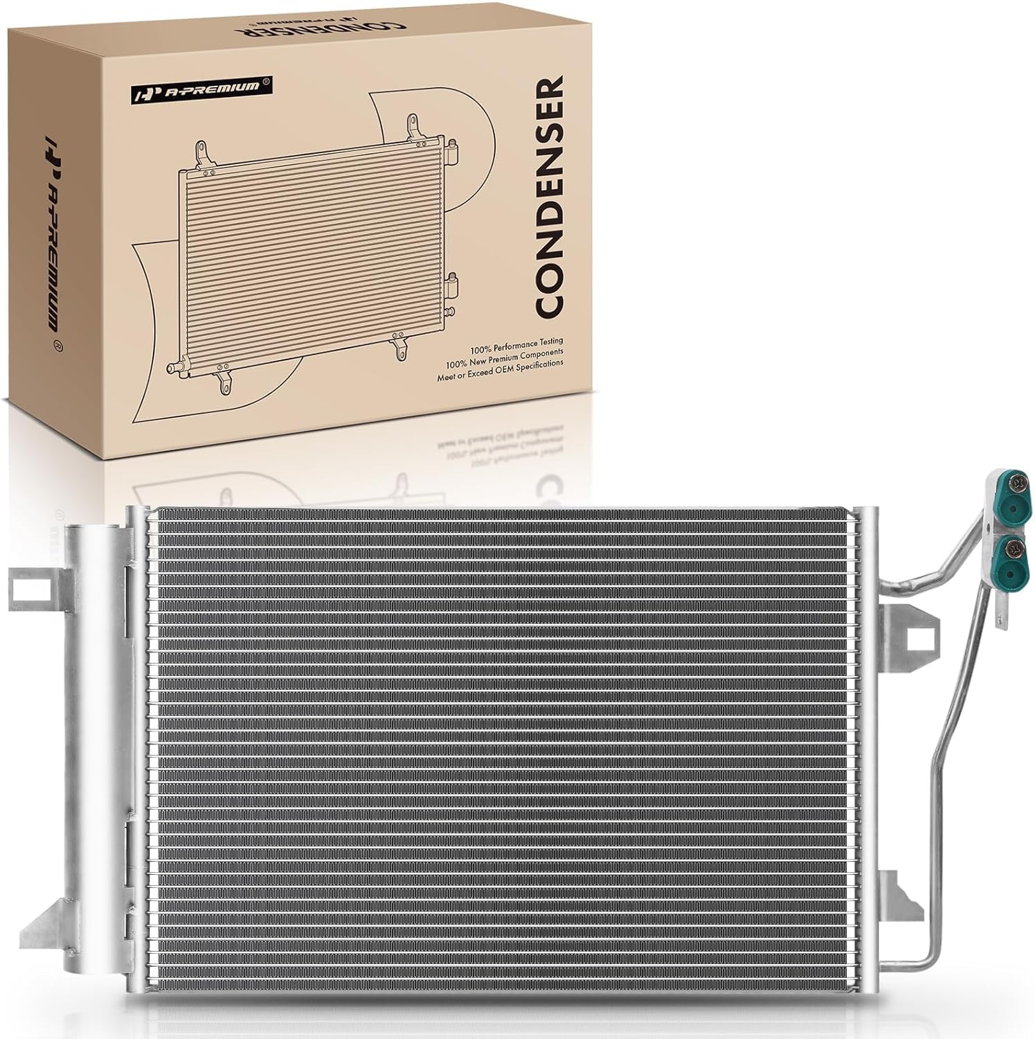 A-Premium Air Conditioning A/C Condenser Compatible with Ford Fusion 2010-2012 & Lincoln MKZ 2011-2012 & Mercury Milan 2010-2011, Replace# 9E5Z19712A