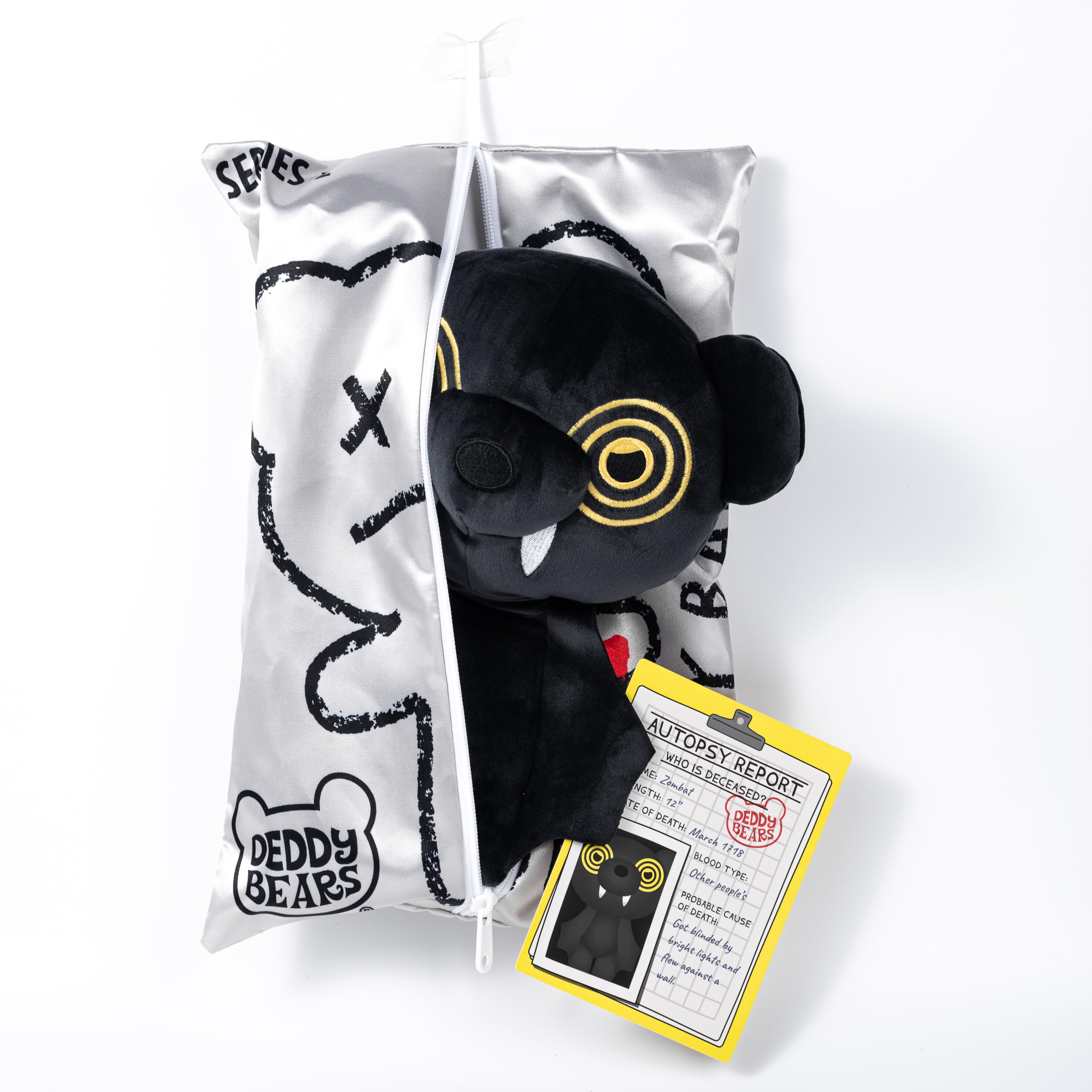 Deddy Bears Zombat Body Bag - 12 inch Plush Teddy Bear Stuffed Animal for Travel, Gift, Bedtime for Kids, Teens, Adults