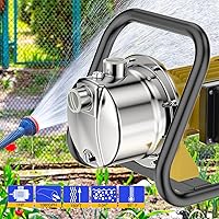 Vista 5 de 1.0HP Bomba eléctrica de pozo poco profundo 110V Bomba de transferencia de agua portátil 1080GPH 18GPM Bombas de acero inoxidable Bomba de riego