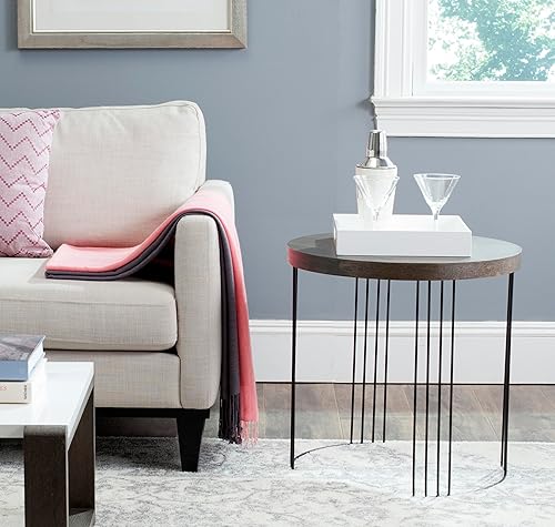 Miniatura 11 de Safavieh Home Collection Kelly Mid-Century - Mesa auxiliar blanca moderna Blanco/negro,Marrón oscuro,negro, topo, (Taupe /