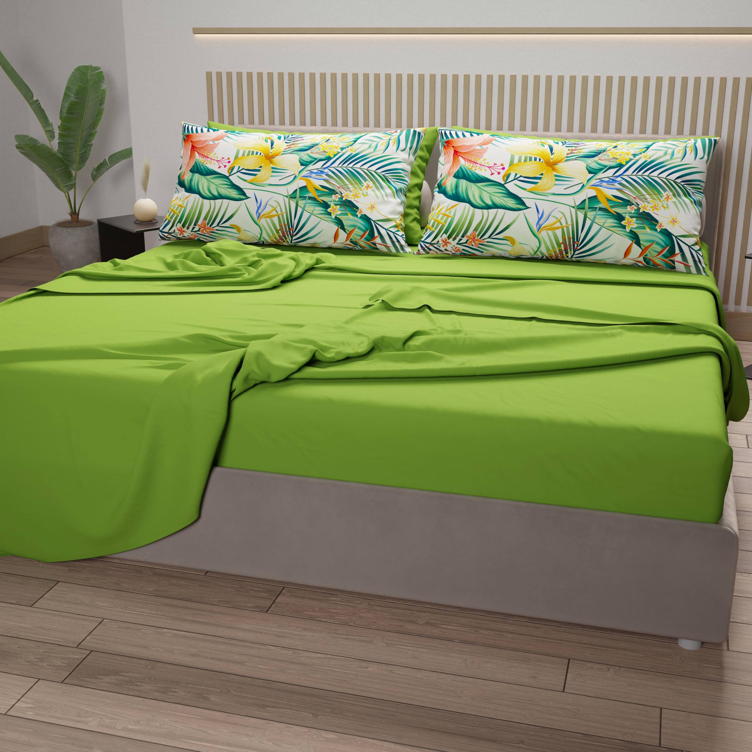 PETTI Artigiani Italiani, Cotton Sheets with Pillowcases in Digital Print, Single Bed Sheet, Single Bed Set, Havana - Image 3