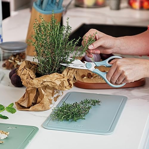 Miniatura 5 de BergHOFF Slate & Sage - Tijeras de cocina de 8.25 pulgadas, hoja afilada de acero inoxidable, abrebotellas integrado, cascanueces, mango ergonómico