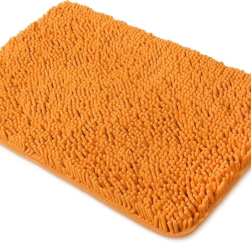 Miniatura 33 de Yeaban Alfombras de baño gris oscuro – Gruesas alfombras de baño de chenilla | Alfombras de baño absorbentes y lavables antideslizantes, alfombras