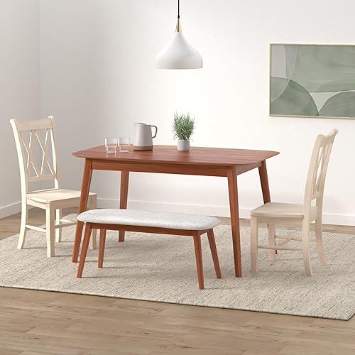 Miniatura 2 de IC International Concepts, Juego de 2 sillas de comedor dobles con respaldo en X, sin brazos, madera real, cocina/comedor/acento, 19.7 in de ancho x