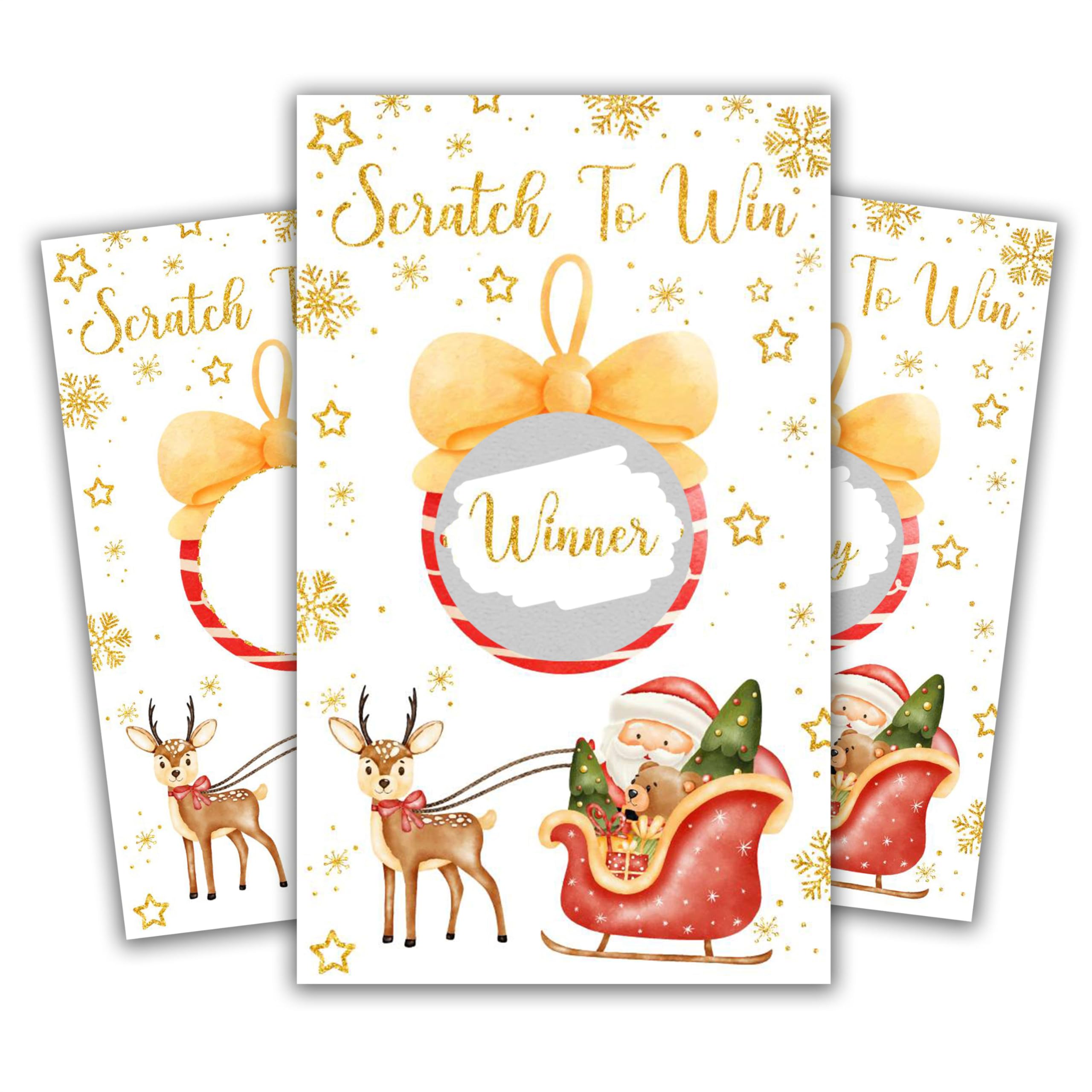 TIRYWT Christmas Scratch Off Cards, Xmas Party Scratch Games for Kids Adults Groups, Winter Holiday Party Games for Christmas Party, A04