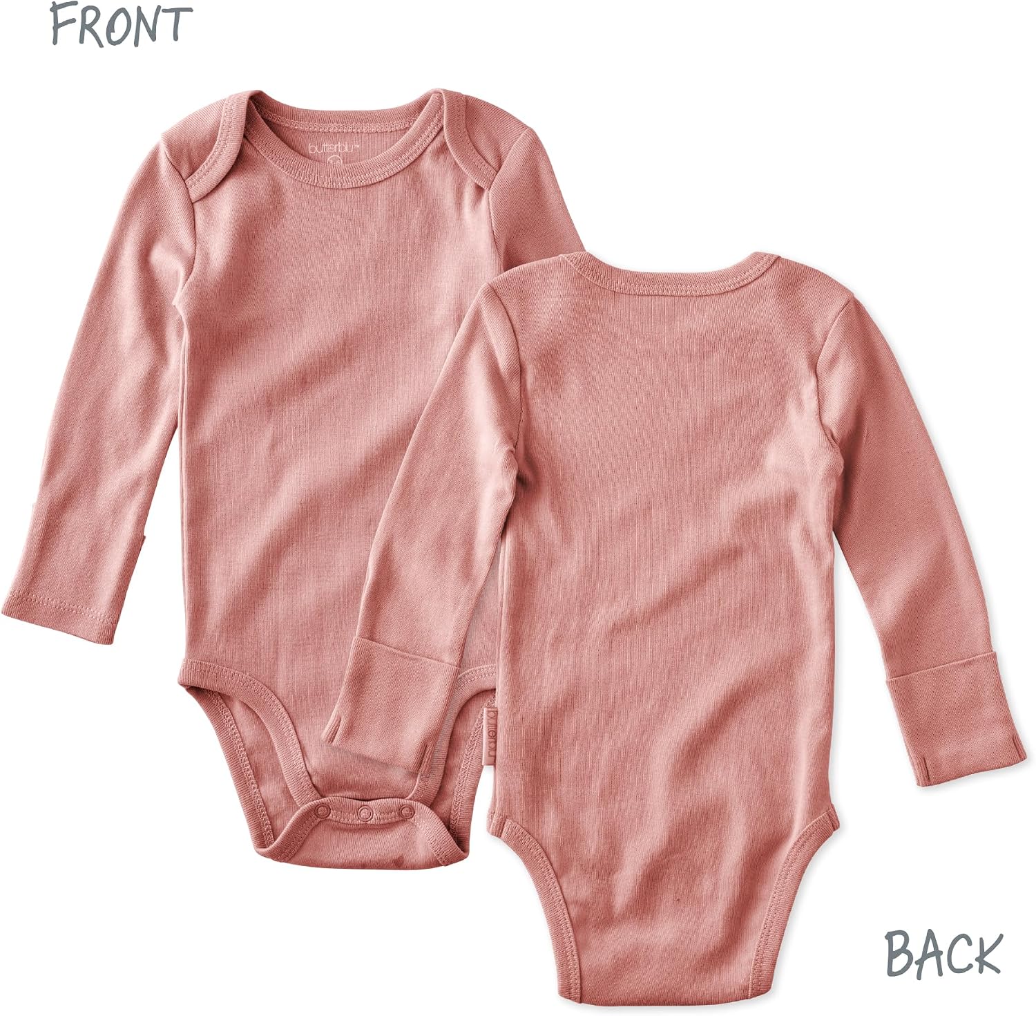 Butterblu Blake 5-Pack Long Sleeve Bodysuits 100% Organic Cotton Baby Clothes for Boys and Girls