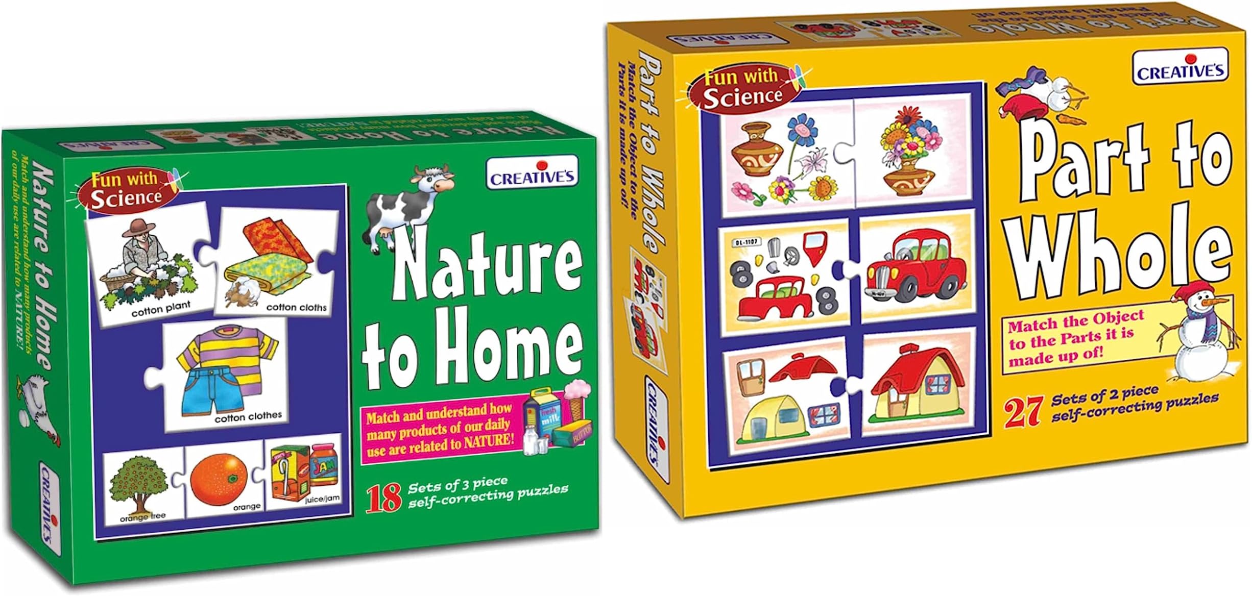 Nature to Home & Part to Whole Combo Pack Sets of 2 Box | Special & Interactive Educational | Match-up Cards | Educational Game | Gift Pack | Learning with Fun for Kids 4 & Up