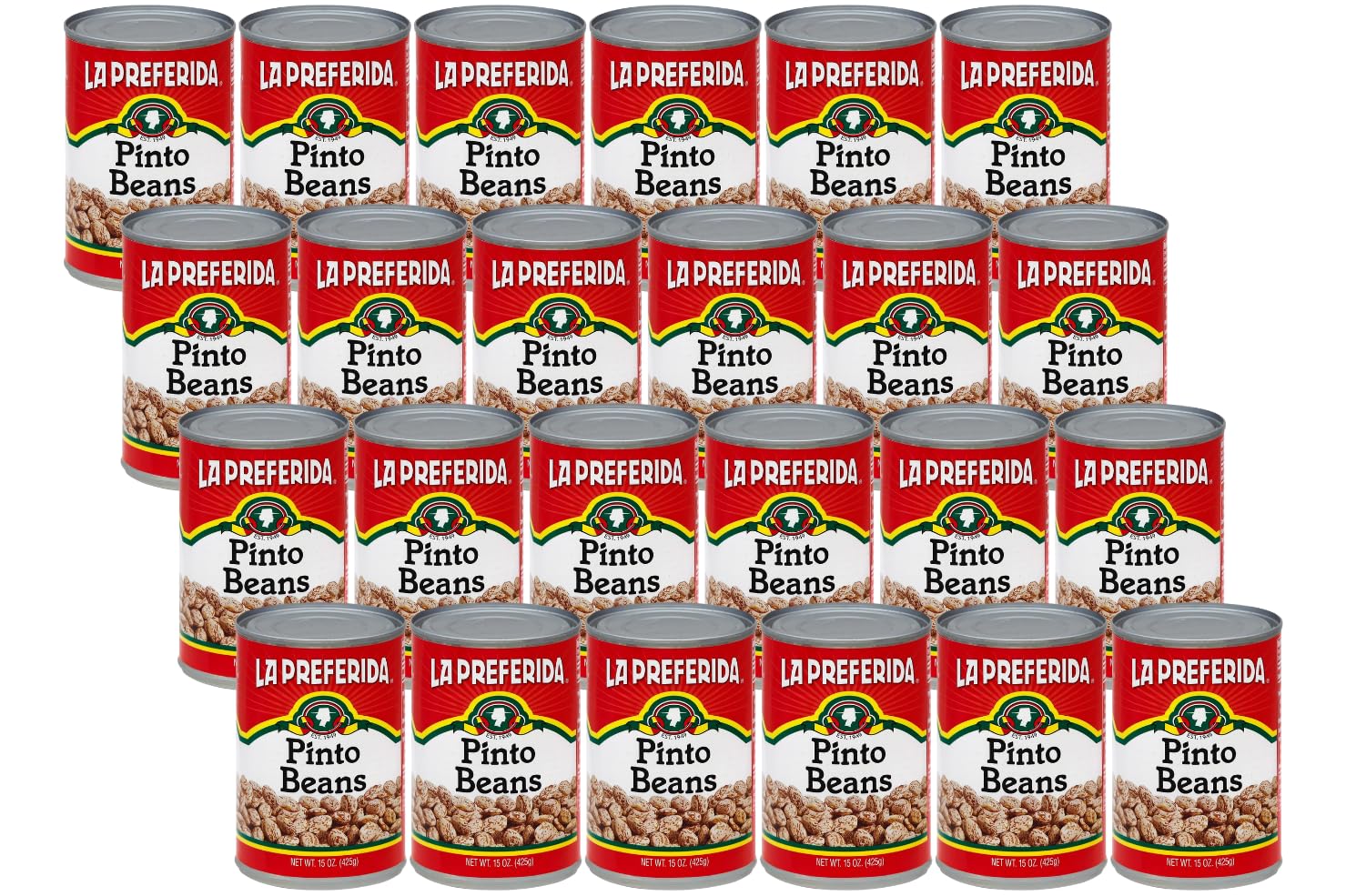 La Preferida Beans Pinto (Frijoles Pinto), 15-Ounce (Pack of 24)