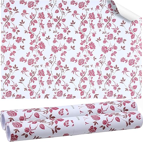 Miniatura 9 de 24 hojas de forros perfumados para cajones de 15.7 x 22.8 pulgadas, color lavanda, papel no adhesivo, estampado floral perfumado para armario