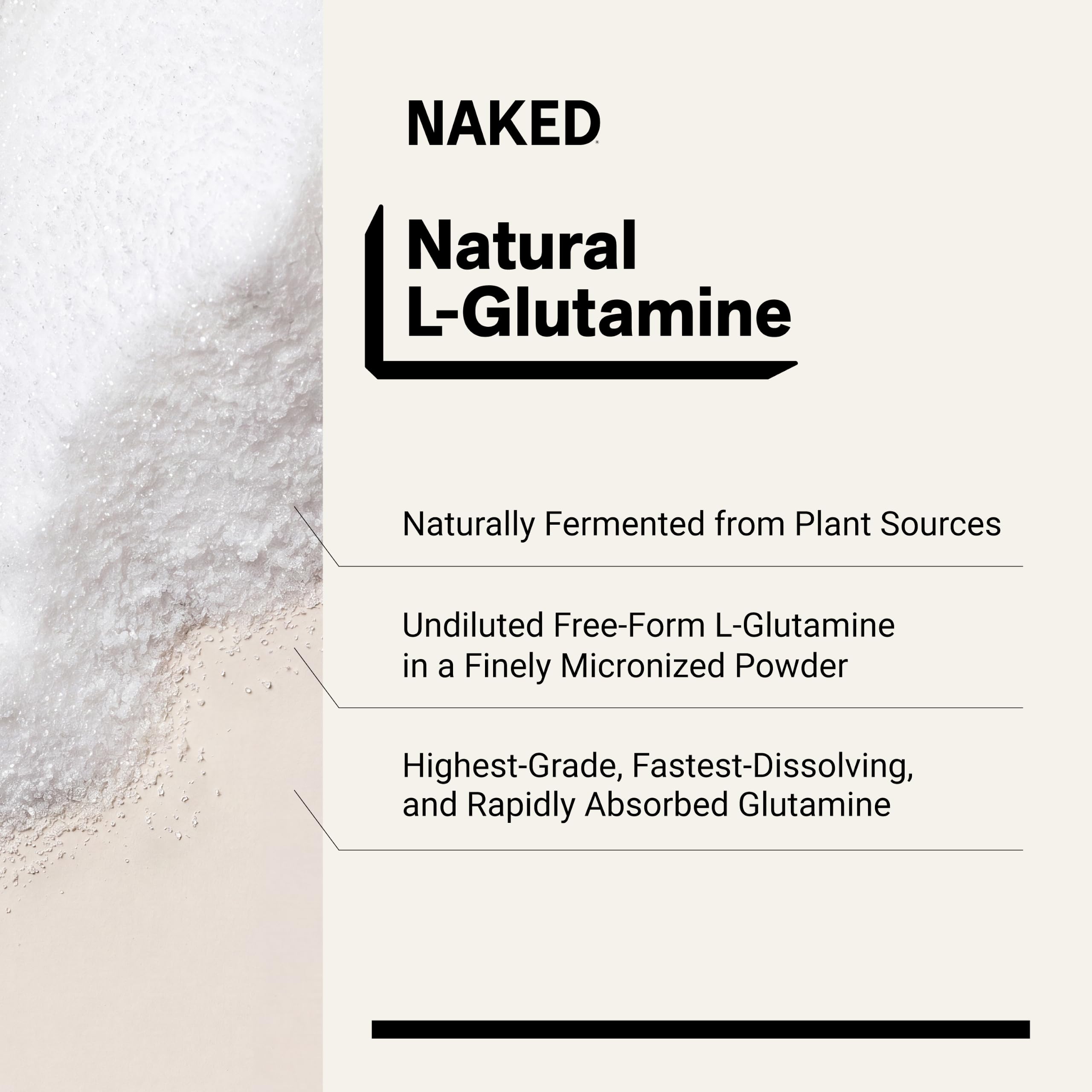 NAKED L-Glutamine Muscle Recovery Capsules, 500mg, 240 Count, Made in The USA, Non-GMO, Gluten and Soy Free — Amazon image 4
