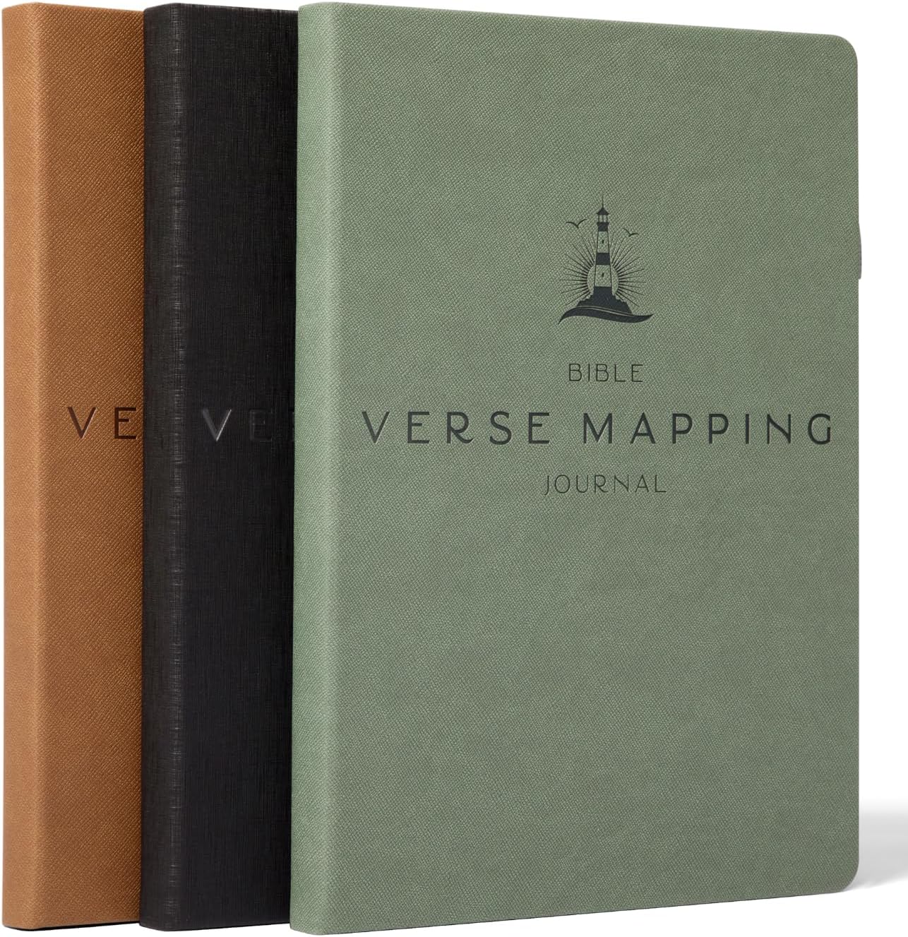 Graceful By Design Bible Verse Mapping Journal – Vegan Leather – Premium Bible Study Journaling Kit (Camo Green)