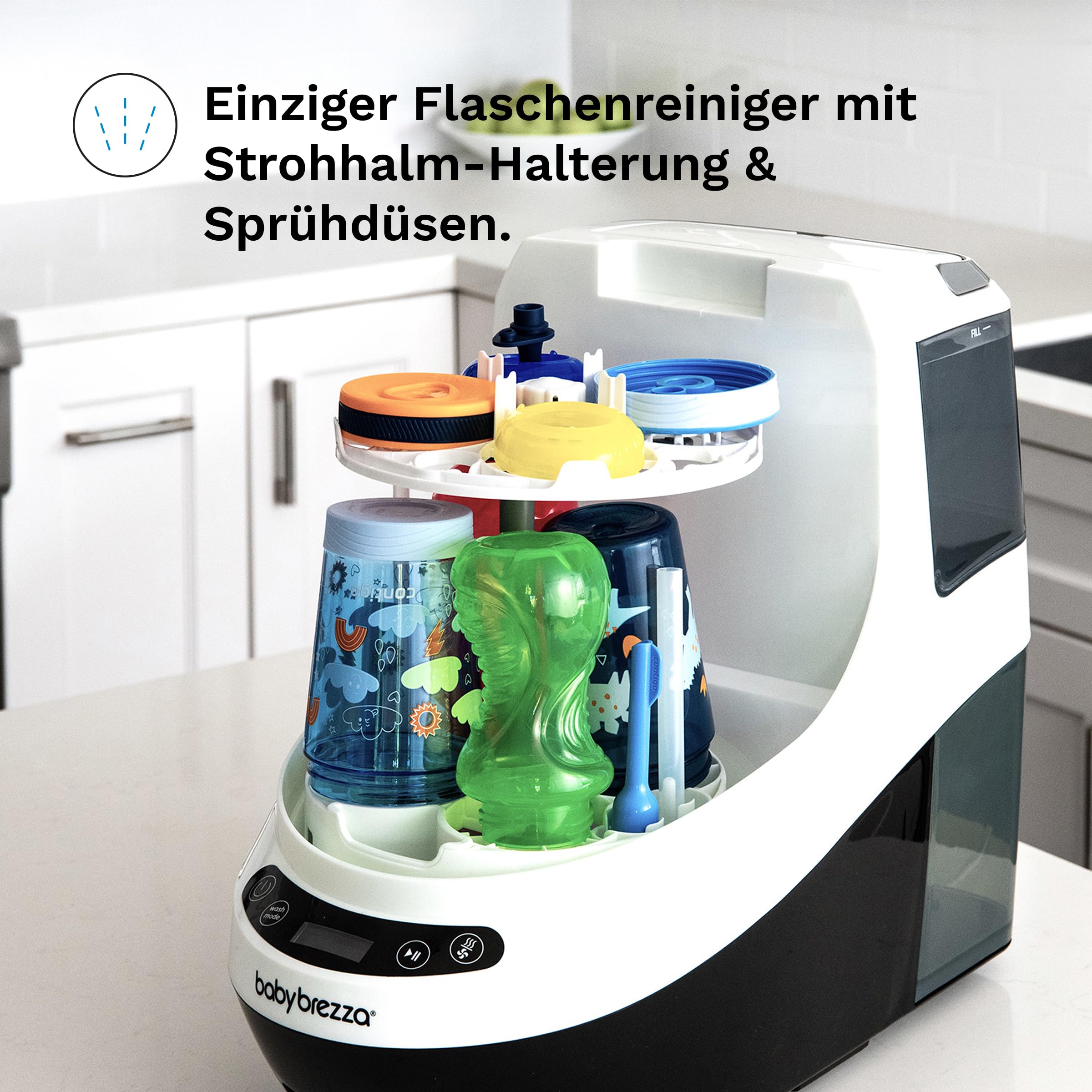 Baby Brezza Formula Pro Advanced & Bottle Washer Pro Bundle Set | Mischt Milchpulver & Wasser automatisch, wäscht, sterilisiert & trocknet Flaschen – vollautomatisches Bundle