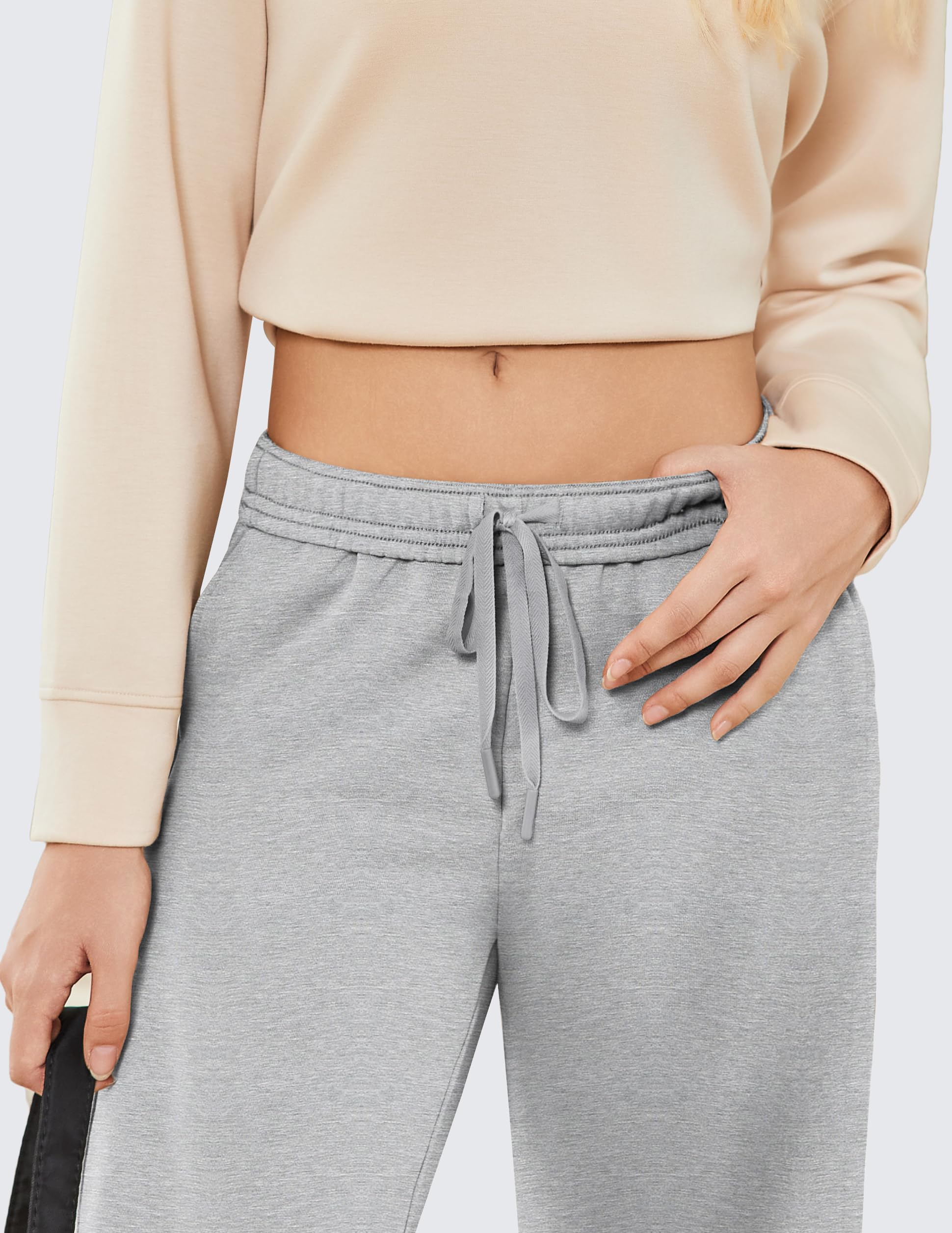 PINSPARK Pantalones Deportivos para Mujer, de Pierna Ancha, de Entrenamiento, de Cintura Alta, Holgados y Largos, con Cinturilla elástica, Transpirables, para Yoga y Fitness.