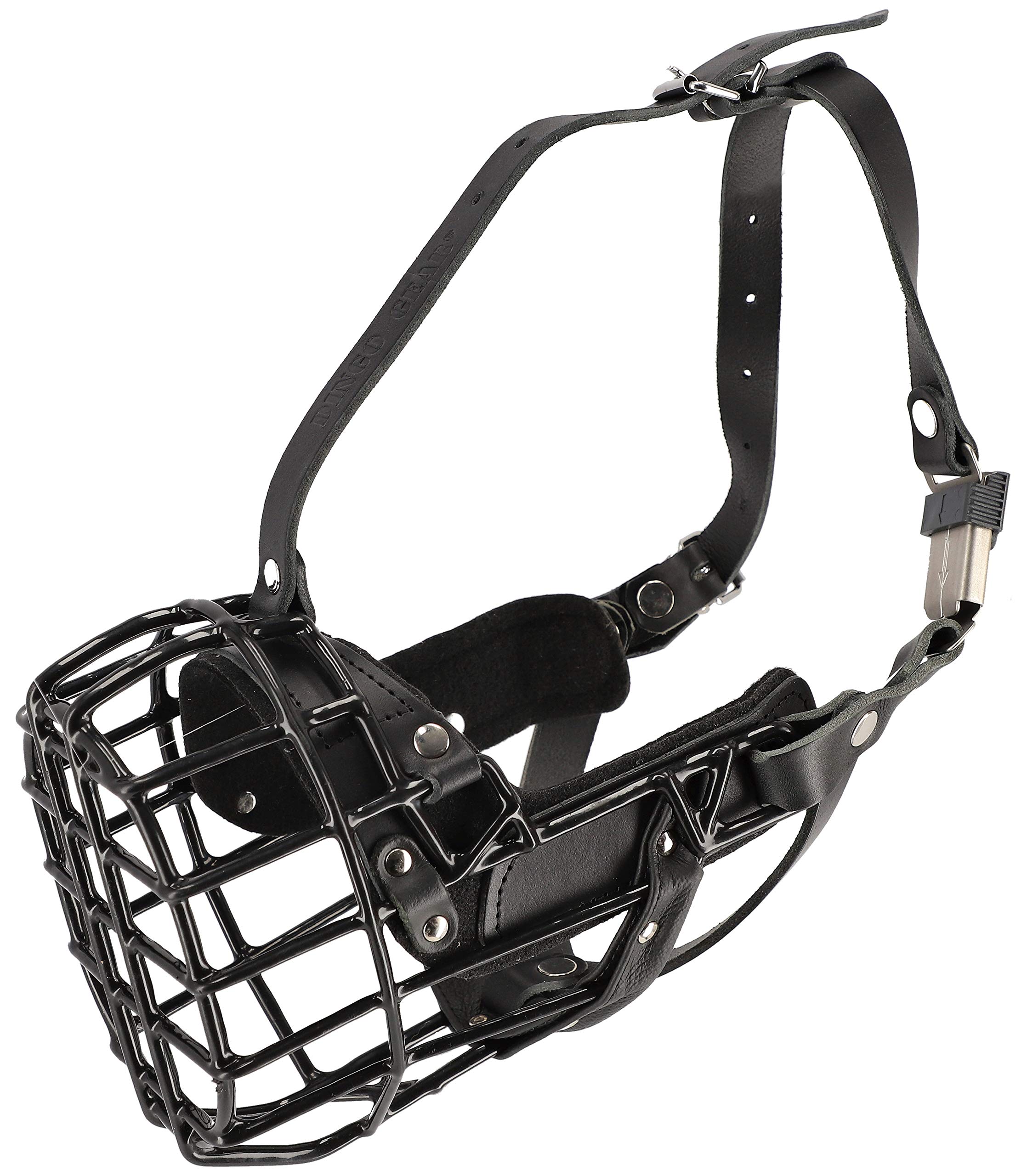 Dingo Gear - Bozal de metal de goma para perro boxeador profesional cómodo producto universal para largos paseos S03043