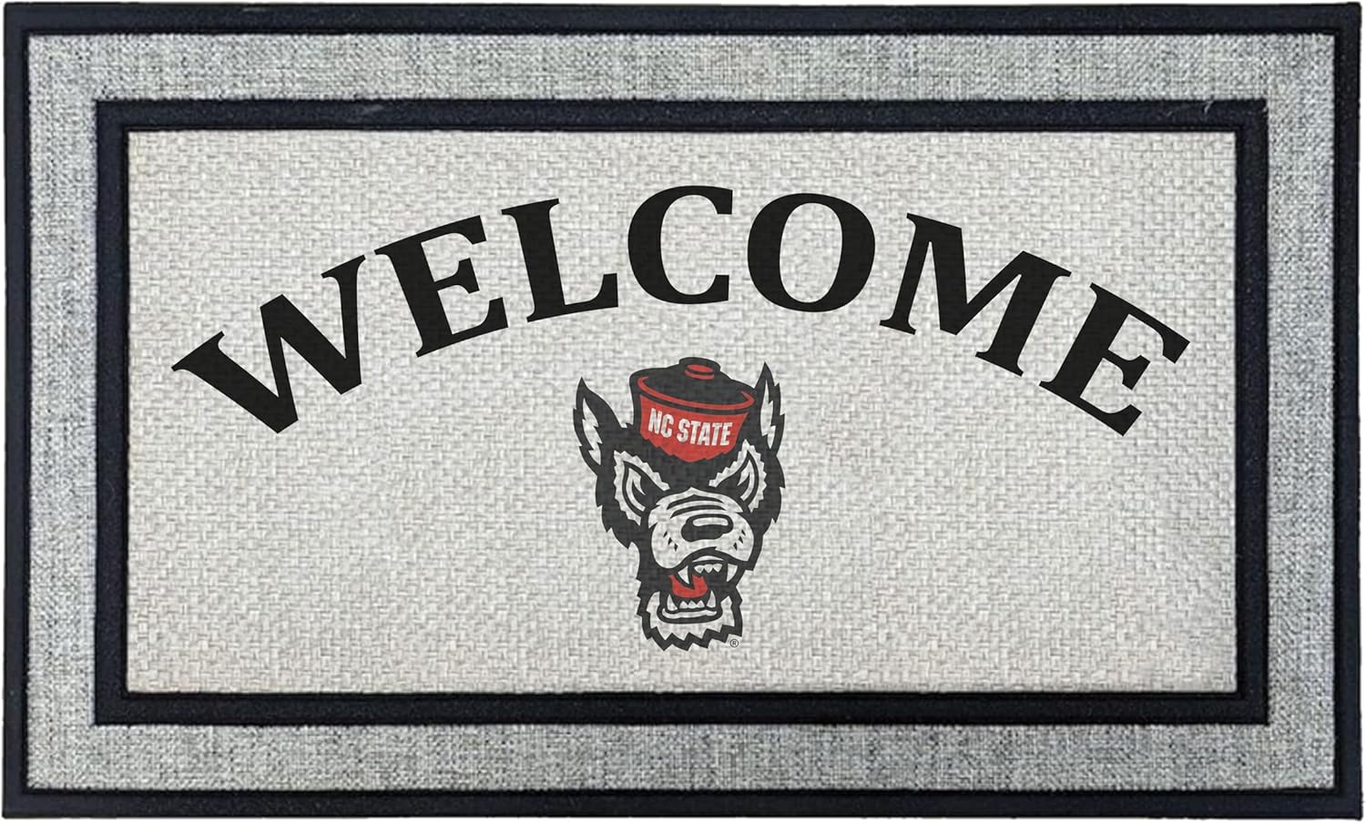 KH Sports Fan 18x30 Gray NC State Wolfpack Welcome Doormat NCAA Rug