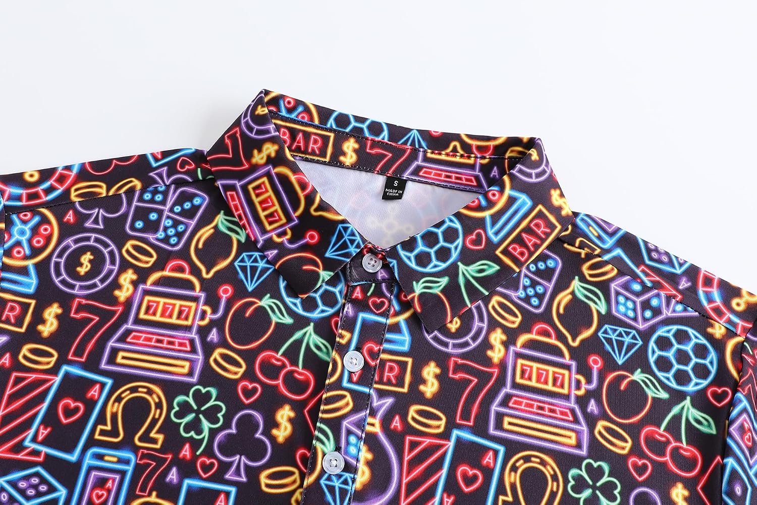 Men's Golf Polo Shirts Short Sleeve Performance Moisture Wicking Dry Fit Print Collared Funny Golf Polo Shirts for Men