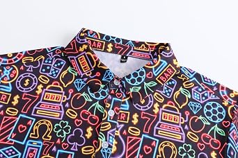 Men's Golf Polo Shirts Short Sleeve Performance Moisture Wicking Dry Fit Print Collared Funny Golf Polo Shirts for Men