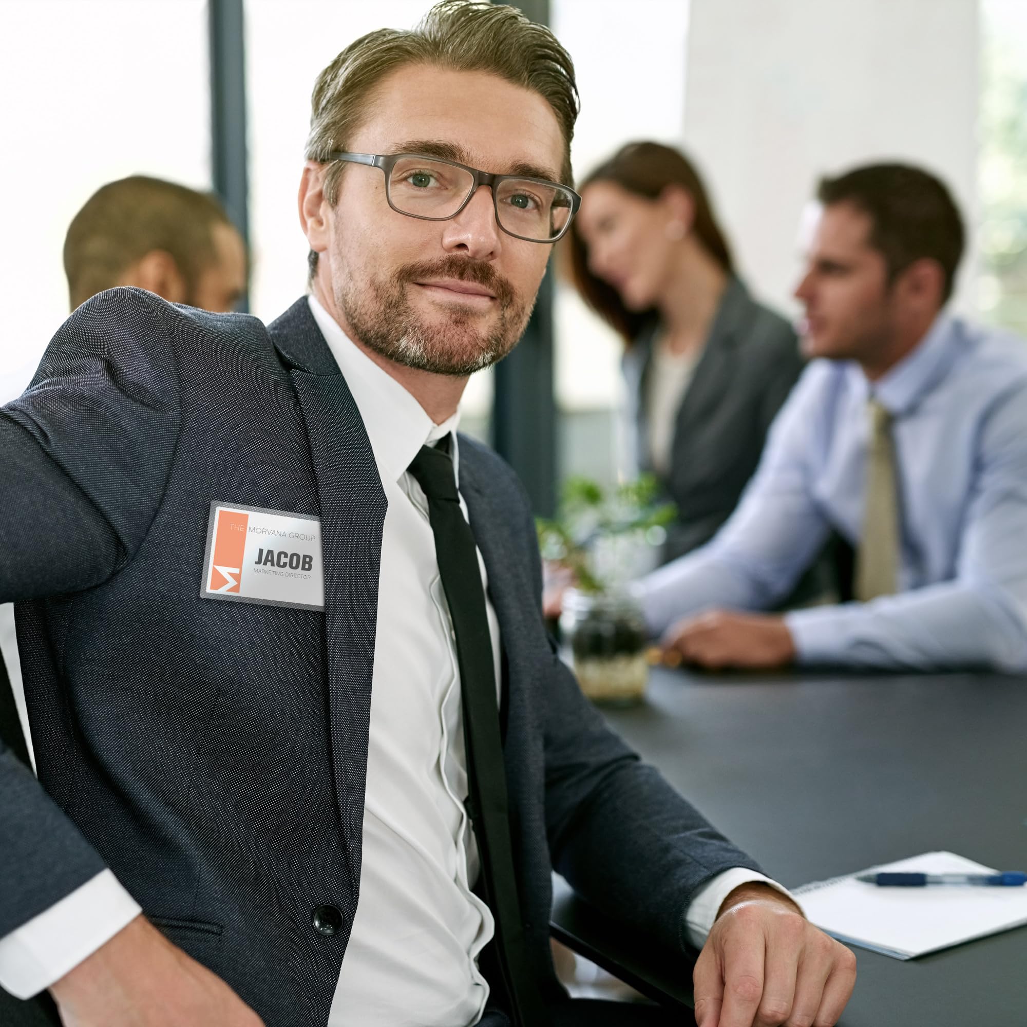 Avery Customizable Name Badges, Magnet Style, 3" x 4", Clear Name Tag Holders, White Laser/Inkjet Printable Inserts, 48 Total (8781) - Image 2