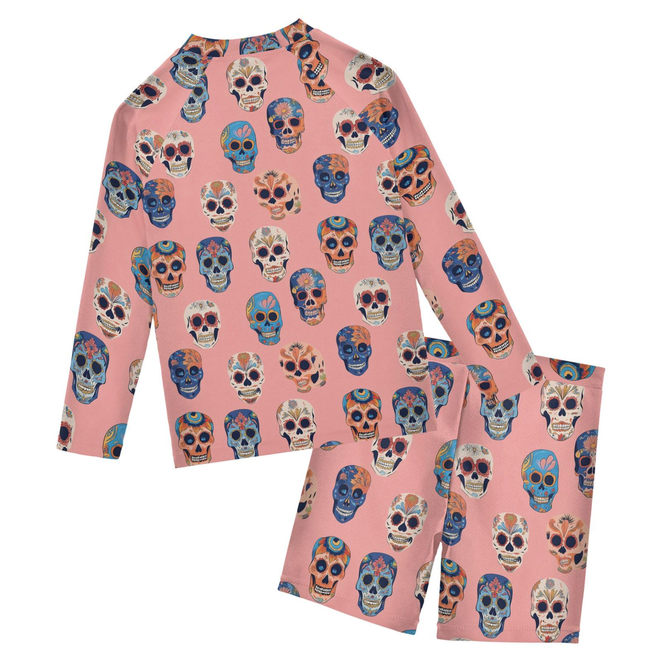 Skull Baby Boys' Toddler Long Sleeved Rashguard Swim Bathing Suit Set B0404365