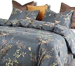 Wake In Cloud - Floral Comforter Set, Botanical Flowers Pattern Printed, Soft Microfiber Bedding (3pcs, Queen Size)