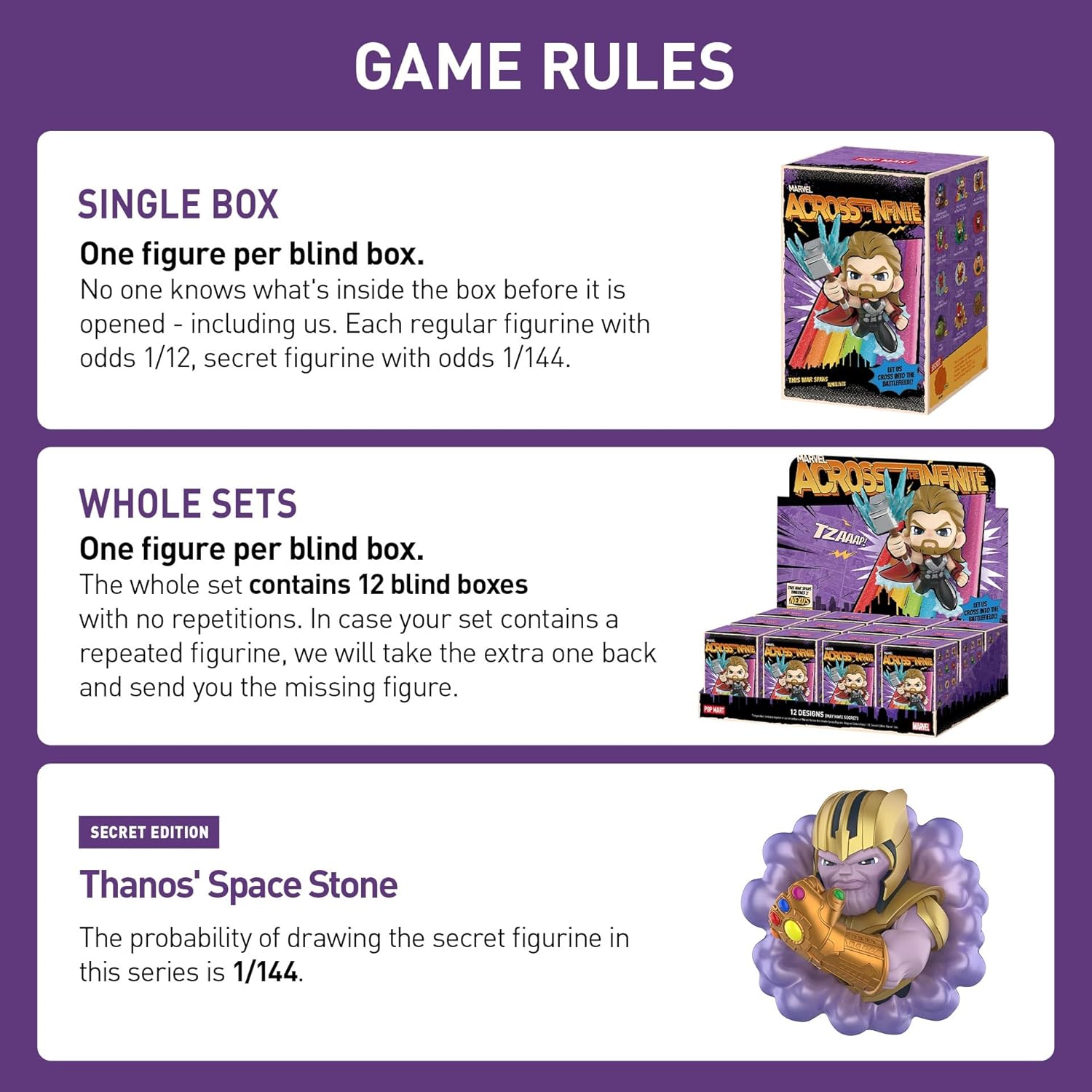 POP MART Marvel Across The Infinite Series Blind Box Figures, Collectible Toys Home Decorations, Holiday Birthday Gifts for Girls and Boys, Single Box