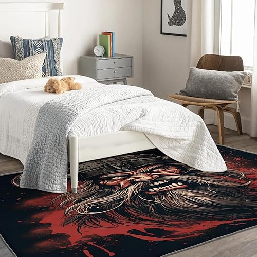 Miniatura 3 de Viking Rug - Alfombra de 4 x 5 pies, alfombra de guerrero para dormitorio, sala de estar, lavable, antideslizante, suave, alfombra grande de pelo