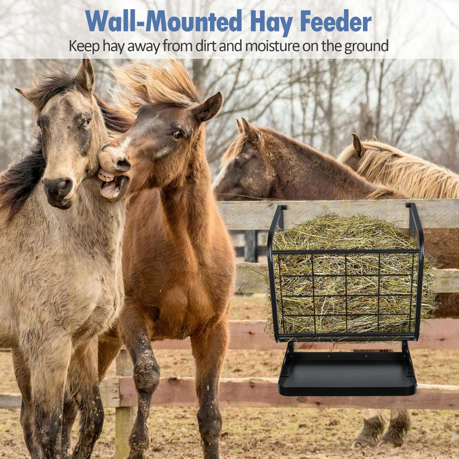 Snapklik.com : Tonchean Hay Feeder Goat, 23 Gallon Wall Mounted Hay ...