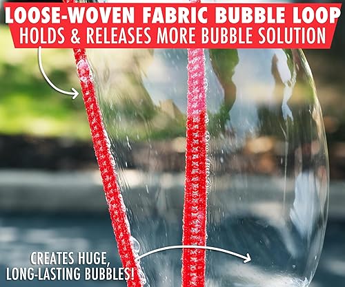 Miniatura 3 de El kit de burbujas grandes de BUBBLETHING incluye la varita de burbujas gigante original y mezcla para hacer una solución de 2.7 galones, juegos