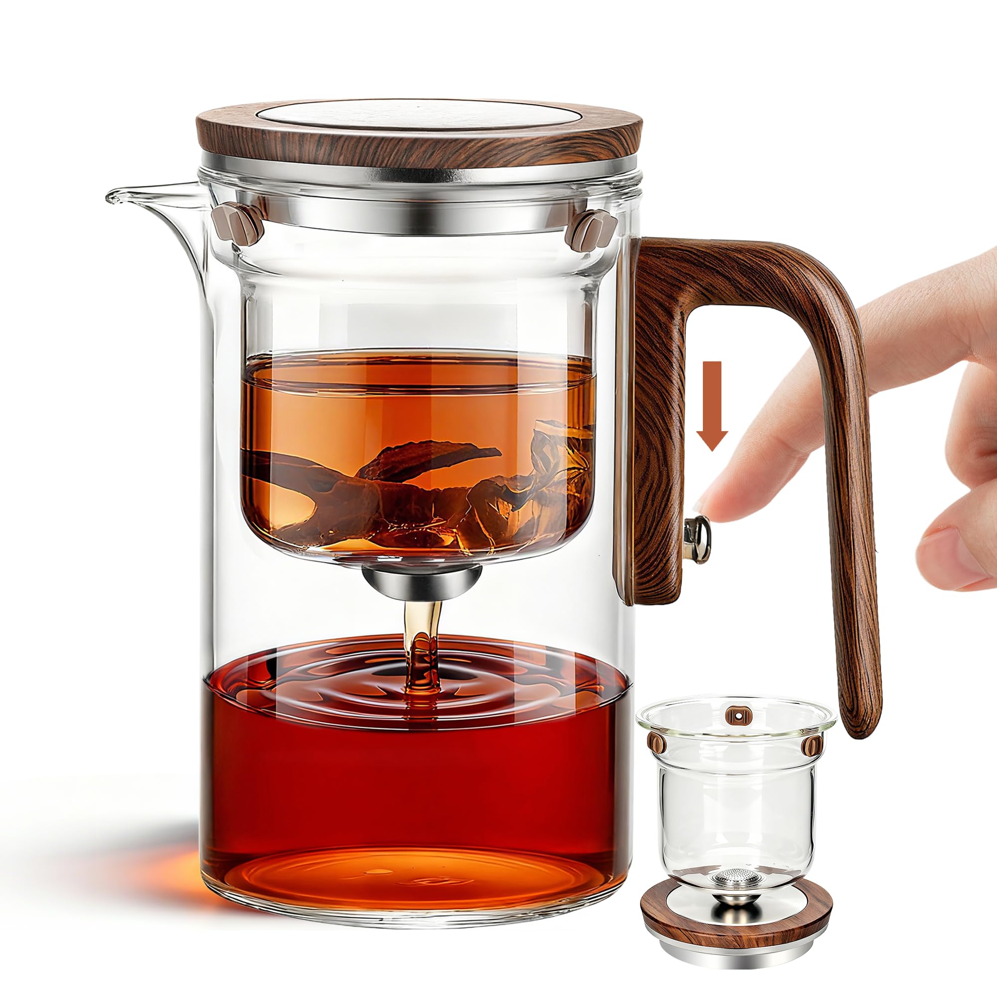 MACTANO Enchanti Tea Pot, Magic Witchcraft Enchanted Glass Teapot with Strainer -600ML