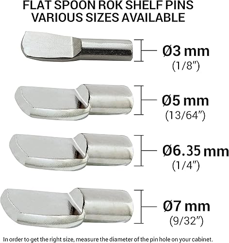 Miniatura 4 de Rok Hardware - Paquete de 1000 clavijas de soporte de gabinete en forma de cuchara de 14 de pulgada (0.250 in), metal, acabado de níquel - ROKSP14N