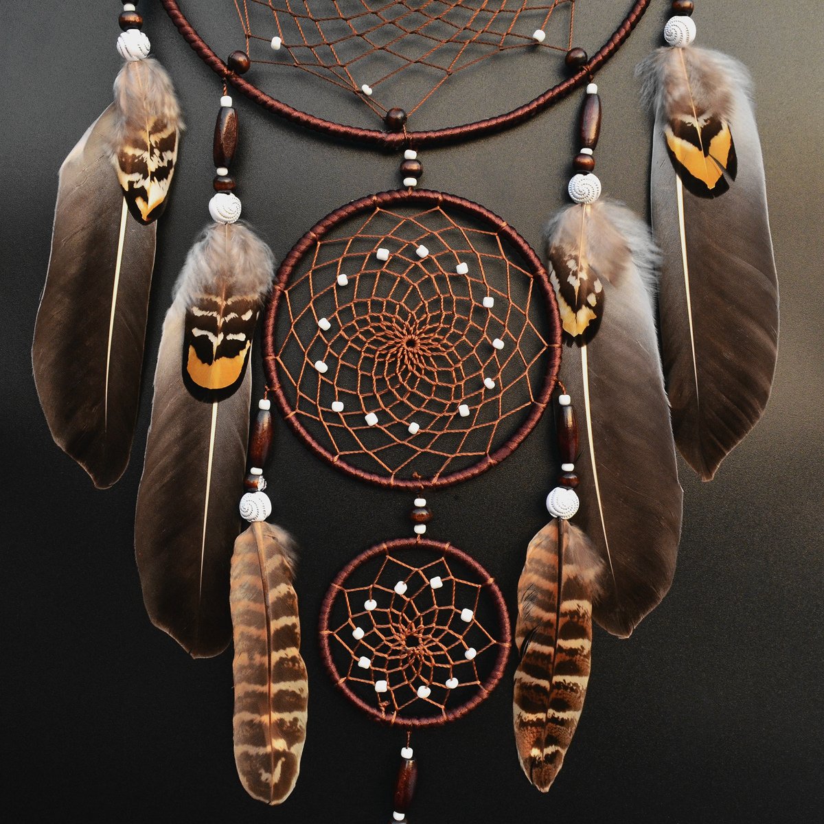 Dream Catchers : for Bedroom Adult Brown Boho Dream Catcher Wall Decor 3 Dream Catchers : for Bedroom Adult Brown Boho Dream Catcher Wall Decor - Image 3