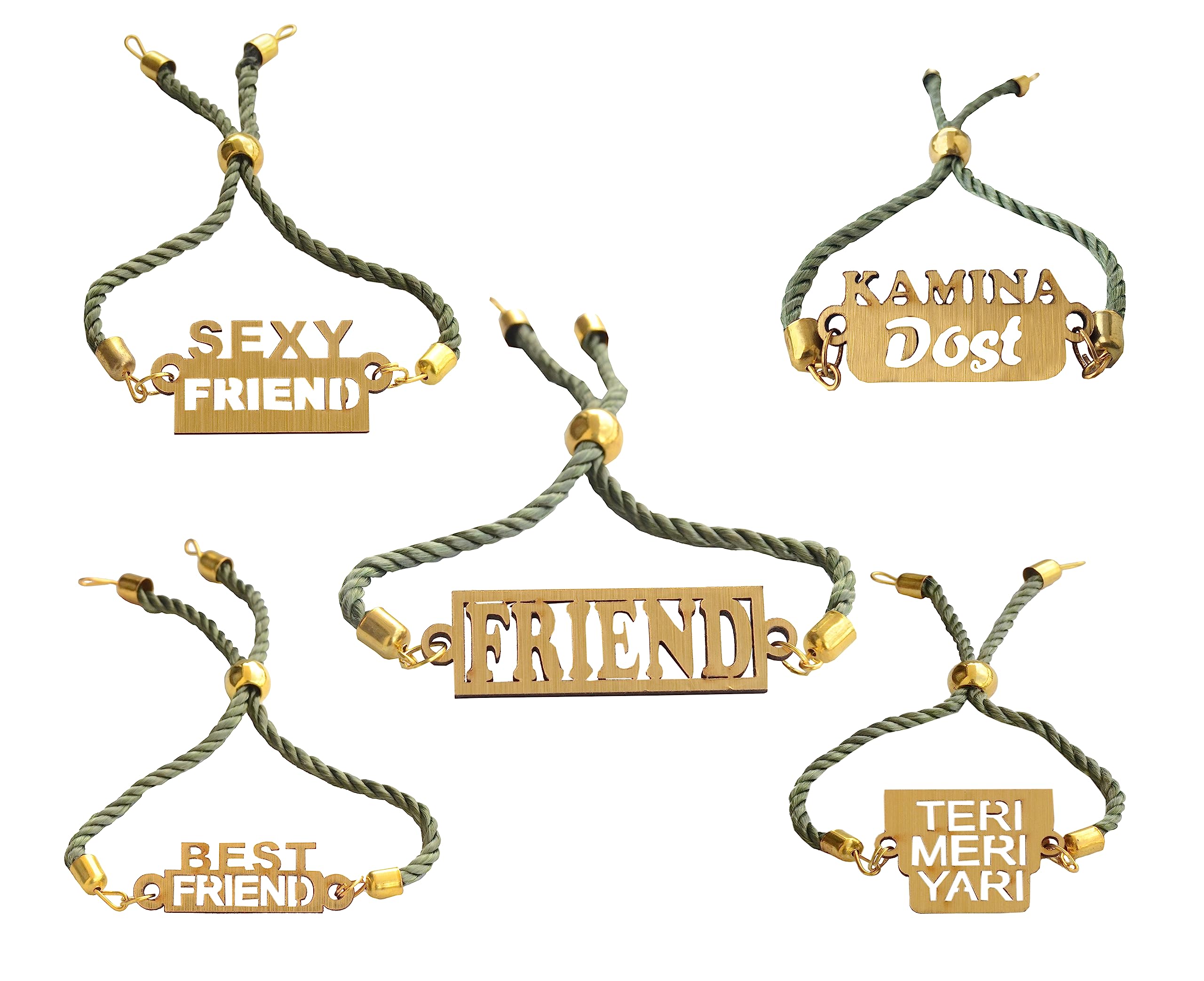 CLUZE Friendship Band | Threaded Bracelet Adjustable Wristband for Boys- Sexy Friend| Kamina Dost| Best Friend| Friend| Teri Meri Yari Pack of 5 Friendship Bands for Boys (B0CBRT67Y9) Amazon Price History, Amazon Price Tracker